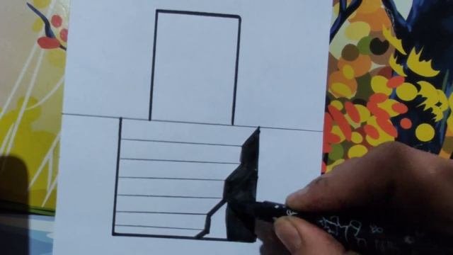 Drawing 3d stairs and door. Üç boyutlu kapı ve merdiven çizimi