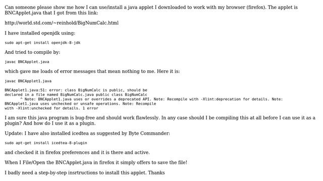 How do I use java applets with Firefox?