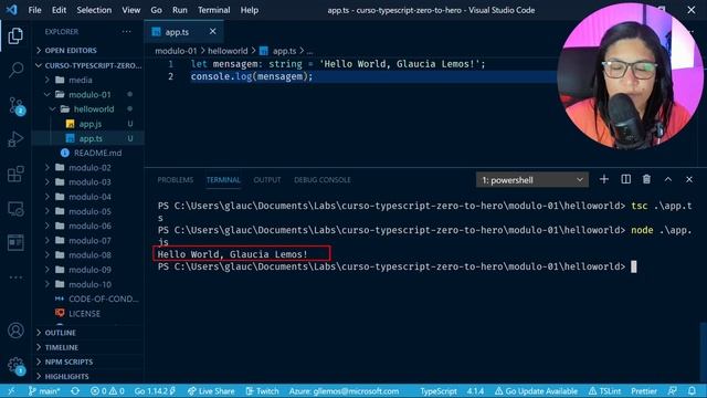 TypeScript - Zero to Hero | Demo: Primeiro Programa em TypeScript – Hello World #05