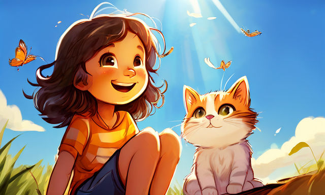 Детская песня про девочку и кота - Детская Веселая Песня (Создано с Помощью Нейросетей)