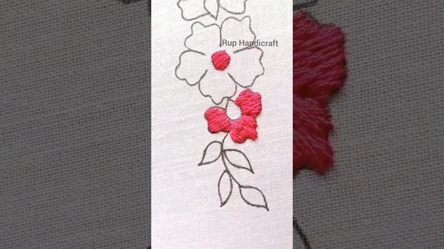Beautiful Floral Design Hand Embroidery,Online Embroidery Tutorial Class You Tube By Rup Handicraft