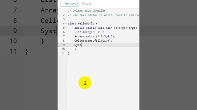 Collections.fill() method in Java | Collection Framework in java