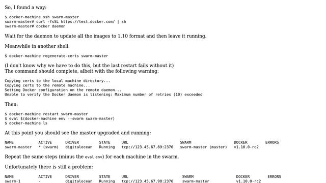 DevOps & SysAdmins: How to manually upgrade docker version on a docker-machine? (2 Solutions!!)