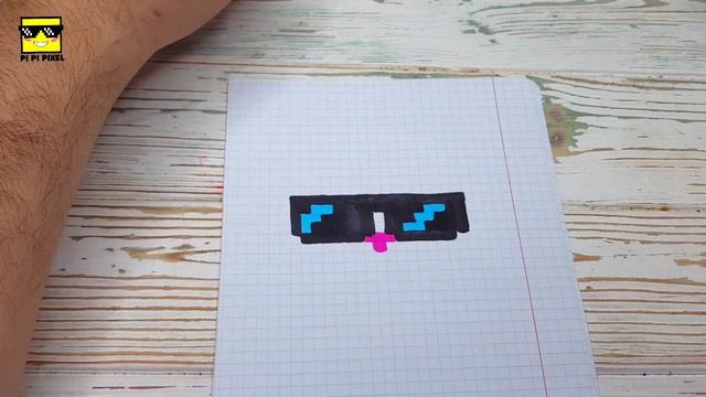 КОТ В ОЧКАХ - РИСУНКИ  ПО КЛЕТОЧКАМ  ? Pixel Art
