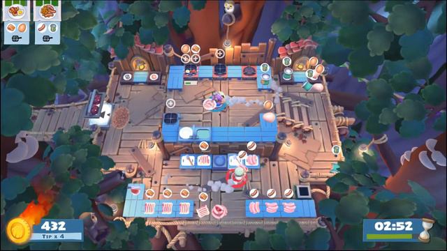 Overcooked 2 Campfire Cook Off Level 2-1 - 4 Stars 2 Player (1440)