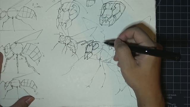 Kaiyodo Giant Hornet Figure Review and Sketch Demo