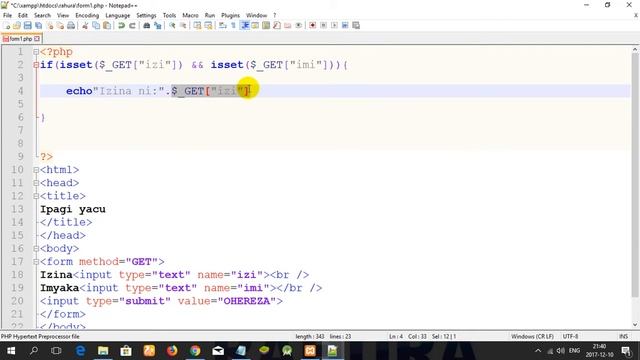 Display data from form 1