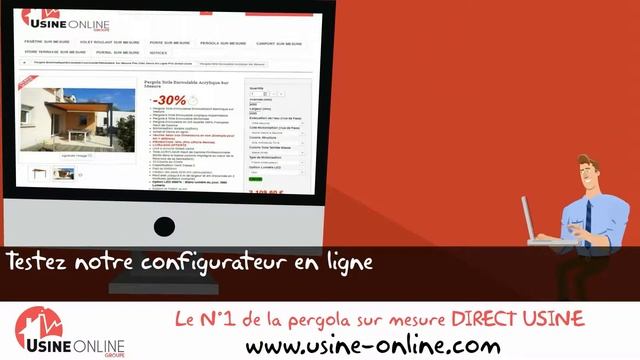 USINE-ONLINE pergola bioclimatique manuelle