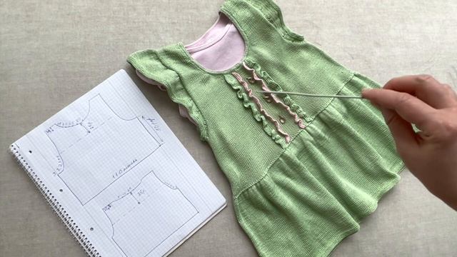 Детское платье спицами из хлопка (на девочку 2-3 года)