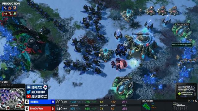 АРМАДАГЕДДОН в StarCraft II: Alex007 Zerg vs mYiShadown Protoss