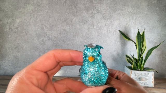 птичка лазурная на прищепке