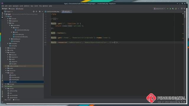 Laravel 7 - User login and management system with roles - EP2 Admin controllers and UI links