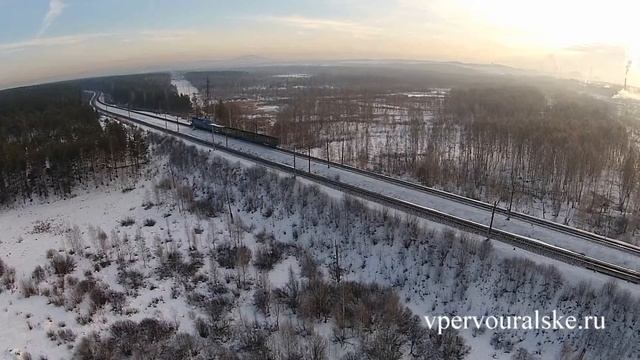 Первоуральск с высоты, поселок Динас, железнодорожный мост. HD1080