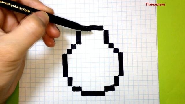 Рисунки по Клеточкам - Кавайная Груша по Клеточкам