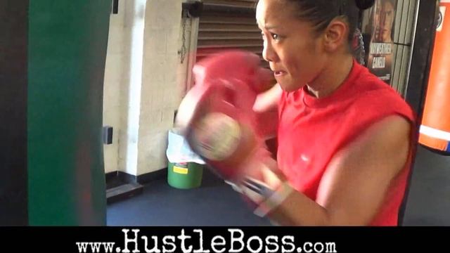 Ana Julaton training with Roger Mayweather in Las Vegas ahead of fight with Perla Hernandez