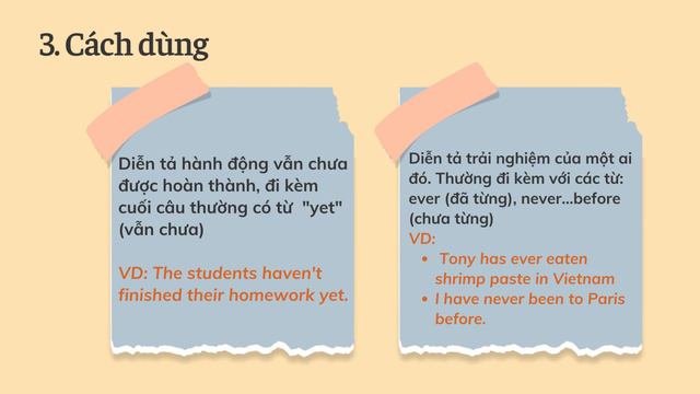 THÌ HIỆN TẠI HOÀN THÀNH | present perfect tense: Cấu trúc, dấu hiệu nhận biết, cách dùng và vận dụn