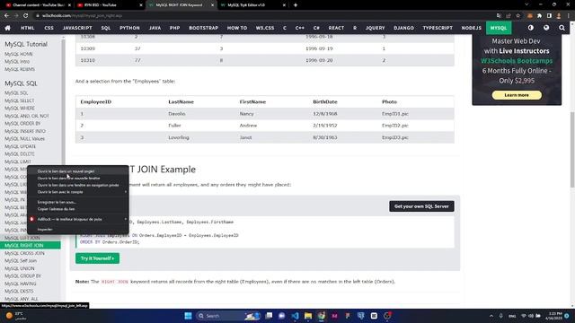 شرح شامل ل MySQL - 20 RIGHT JOIN