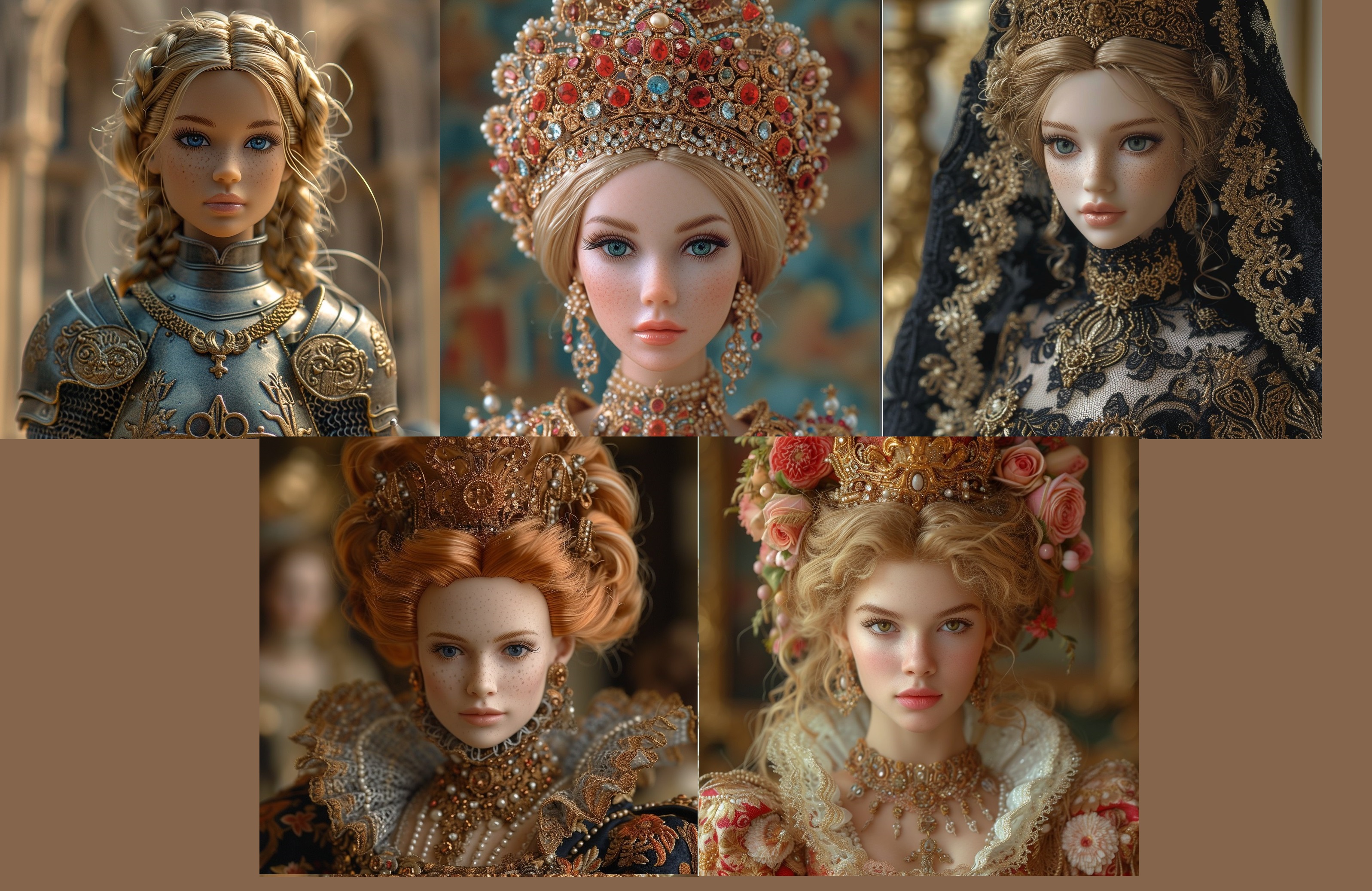 Средневековые девушки в стиле кукл Барби