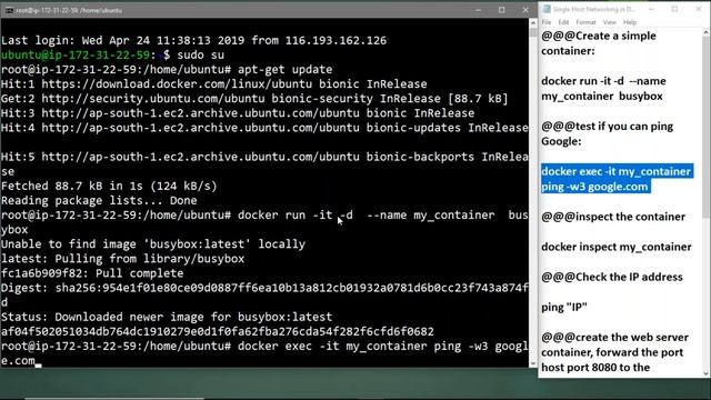Single host networking in Docker