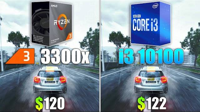 Core i3 10100 vs Ryzen 3 3300X Test in 10 Games