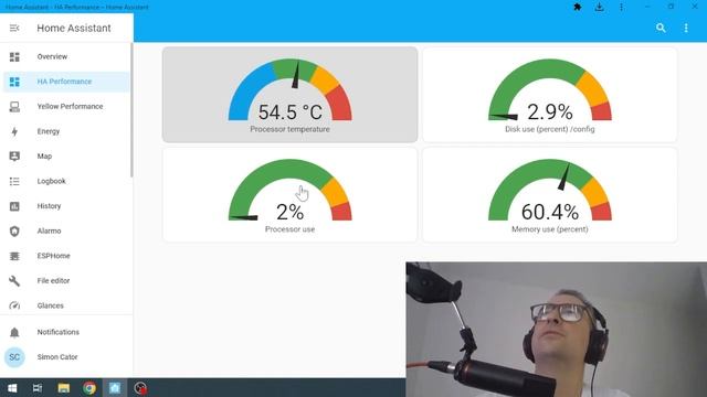 How to display Home Assistant Processor Temperature and other metrics