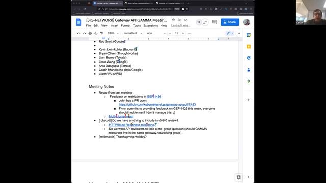 Gateway API GAMMA Bi-Weekly Meeting for 20221115