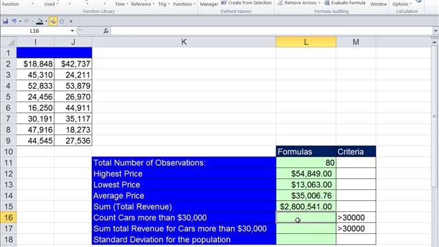 Office 2010 Class #23: Excel Functions & Defined Names, SUM, COUNT, COUNTA, SUMIF, COUNTIF