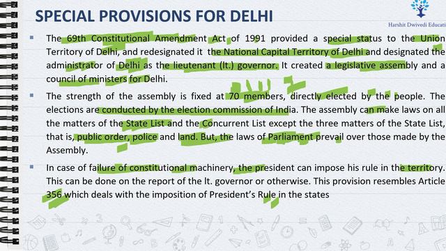 (V172) (Article 239AA, 69th Amendment Act 1991, How Delhi is governed ?) M. Laxmikanth Polity (UPSC