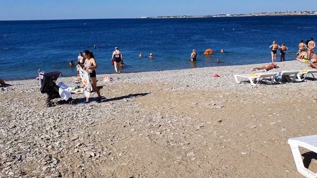 Собственный пляж при пансионате Приветливый берег. Геленджик. 4 августа 2020