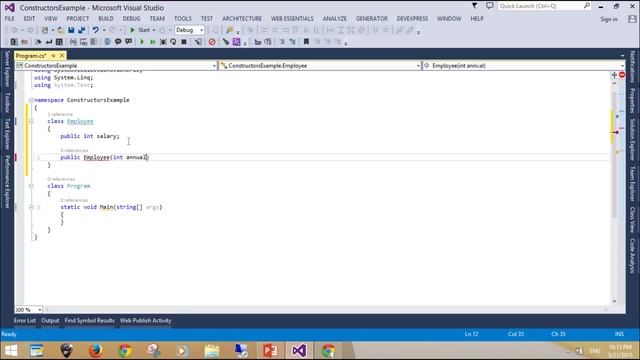C# Tutorial - Constructors