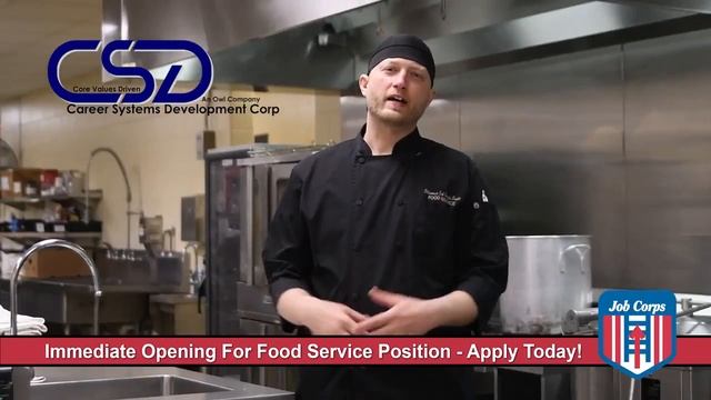 CSDJob Corps Food Service Manager Description
