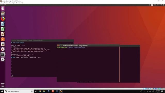 W1_8d : Demonstration of Shell Creation using a Buffer Overflow on the Stack