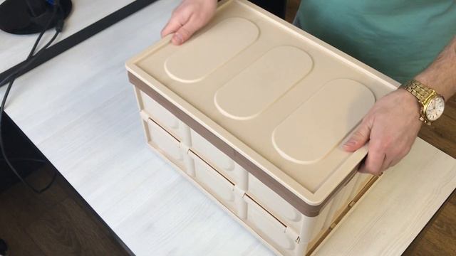 Раскладной ящик-коробка органайзер с крышкой для хранения и транспортировки вещей или продуктов