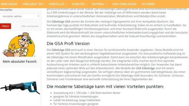 Säbelsägen von GSA | Infos, Tipps und Testsieger | SaebelSaegen.net