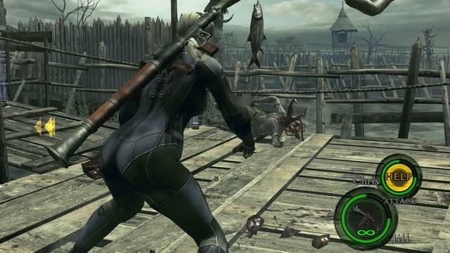 Resident Evil 5 - Jill Valentine's Flip Kick in Slomotion Battlesuit