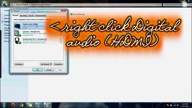 How to get sound on tv using a hdmi cord from laptop