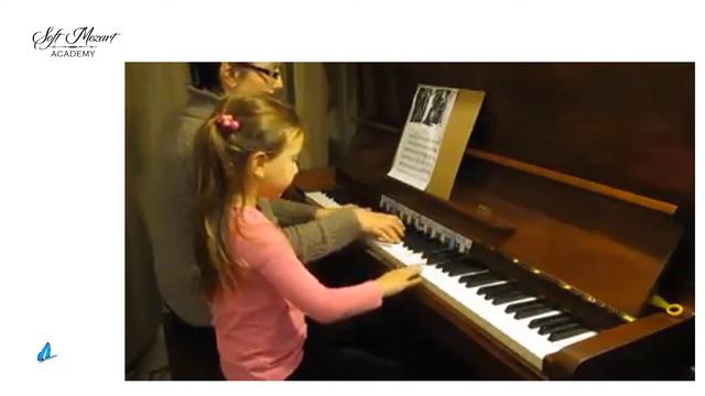 Soft Mozart Academy 'Butterfly Ball': Duet of Alexandra (6) and her mom. Khrennikov, Toccatina