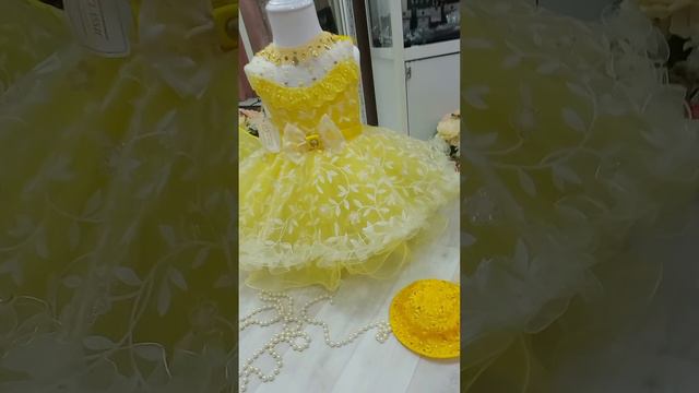 Платье детское "Малышка шляпка" желтое
