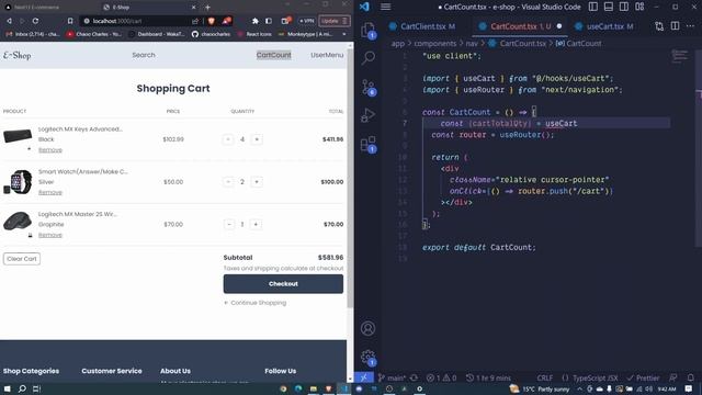 Next13 Fullstack E-Commerce ? - 35 Display Total Cart Qty | React.js & Typescript ?