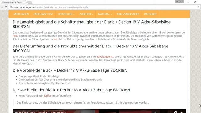 Säbelsäge Black und Decker 18 v bdcr18n | Infos, Tipps und Testsieger | SaebelSaegen.net
