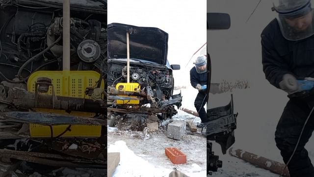 отрезаем передок Уаз Патриот после ДТП. часть 3