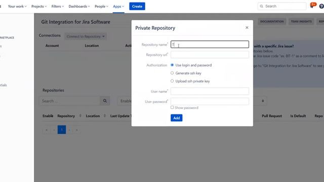 Install Self-hosted Repo Integration for Jira