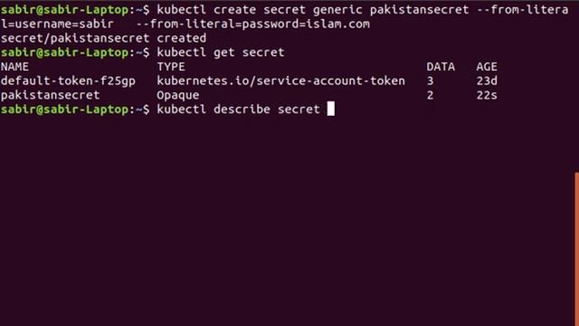 Secret from Literal in Kubernetes