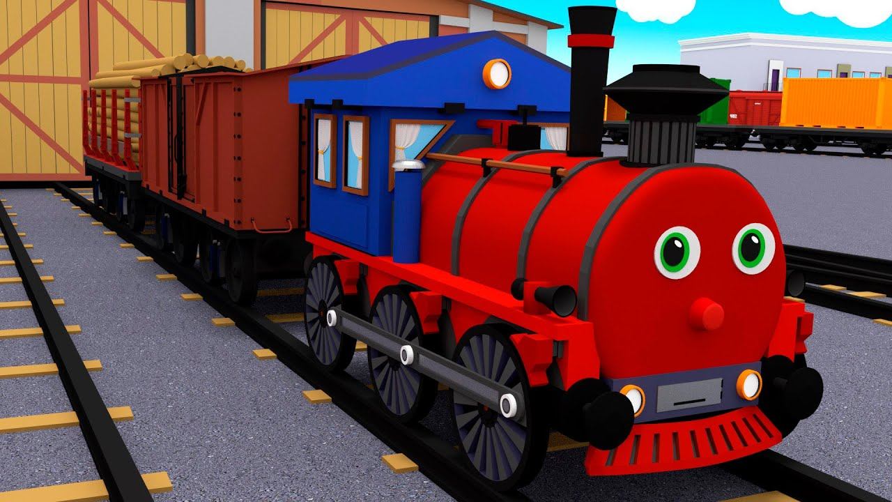 Мультик про поезда, вагоны и железную дорогу. Паровозик Сеня. Мультики про паровозики для детей