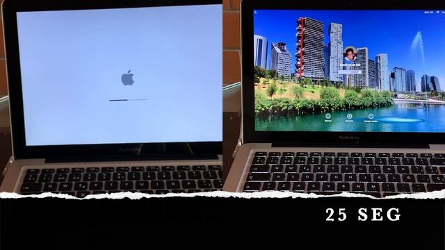 Macbook Pro mid 2012 13" test de velocidad de encendido HDD vs SSD
