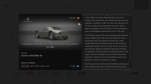 GT7: All About the 1964 Porsche Carrera GTS (904) LEGEND CAR