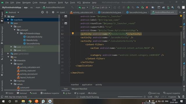 Calculator App in Android Studio , Calculator app java