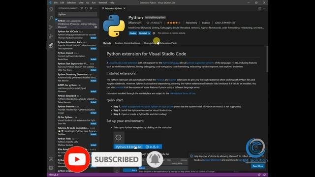 How to setup Python Environment in Visual Studio Code on Windows 10 in Hindi 2021  VS Cod