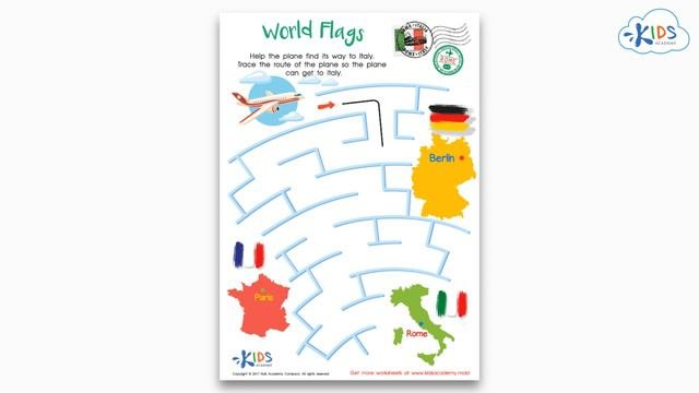 Learn Flags For Kids | World Flags | Italy, France, Germany | Kids Academy