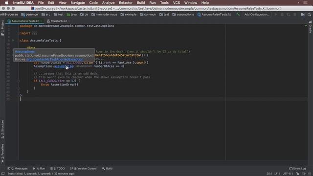 Evaluate Preconditions in JUnit 5: Assumptions